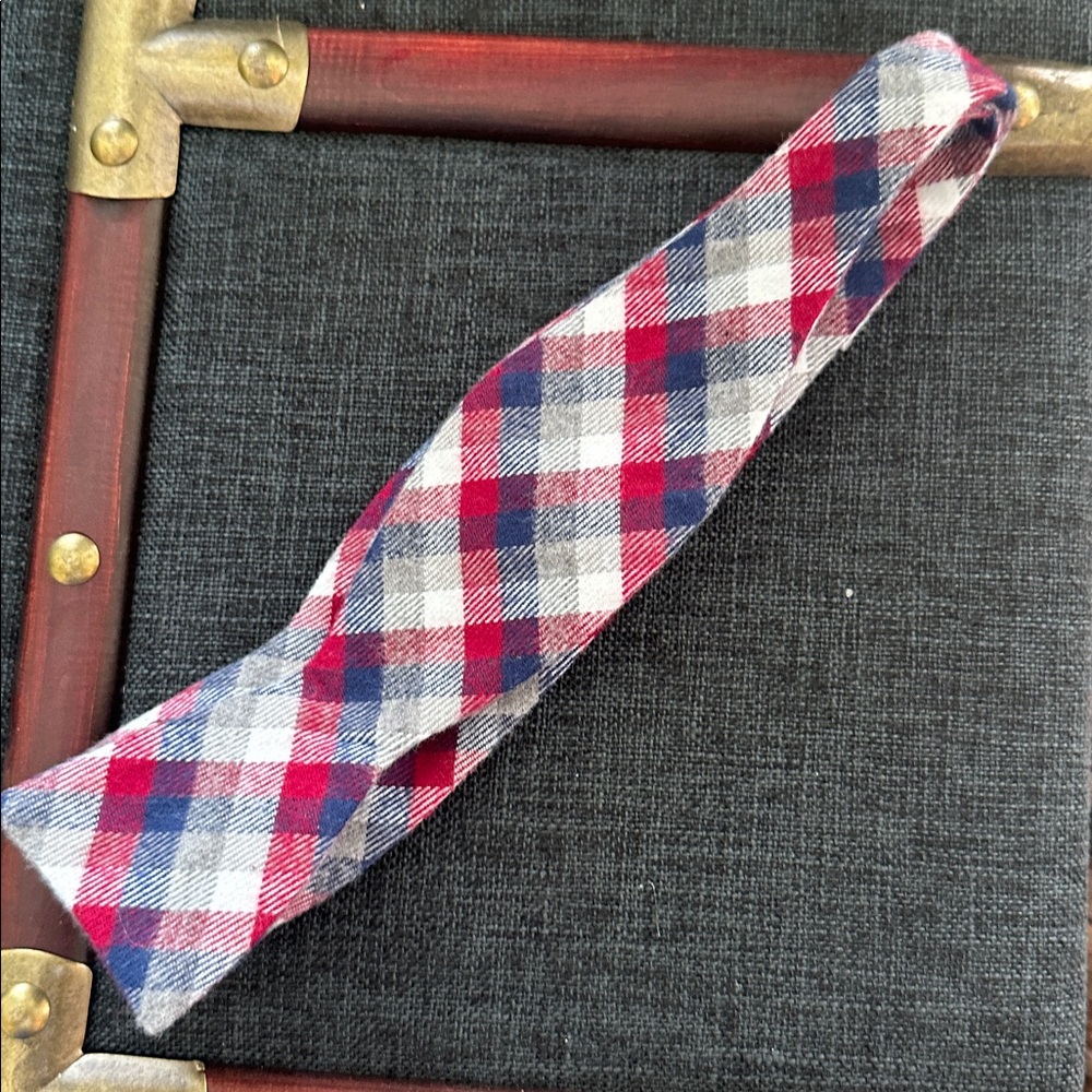 Plaid Bow Tie in Red, Blue, and White